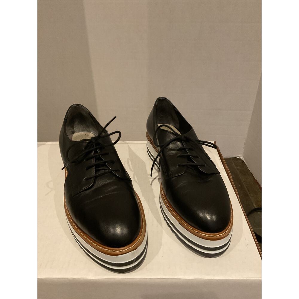 White Mountain - Summit - Open Vamp Leather Lace Up Platform Shoe - Italy -8/39